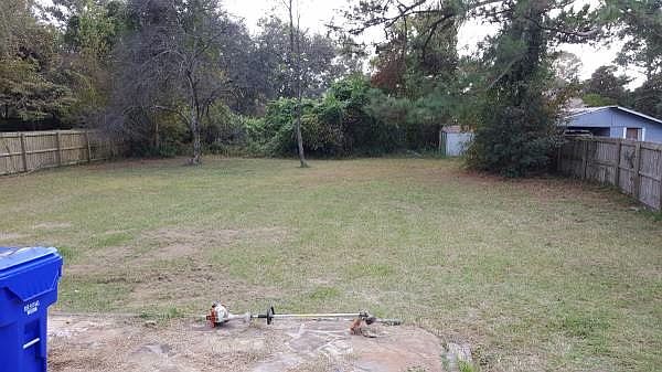 fenced in back yard