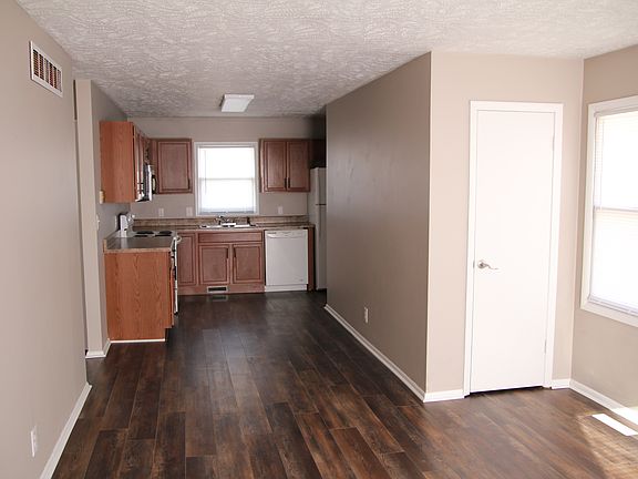 Main level--open living room, dining area, kitchen.