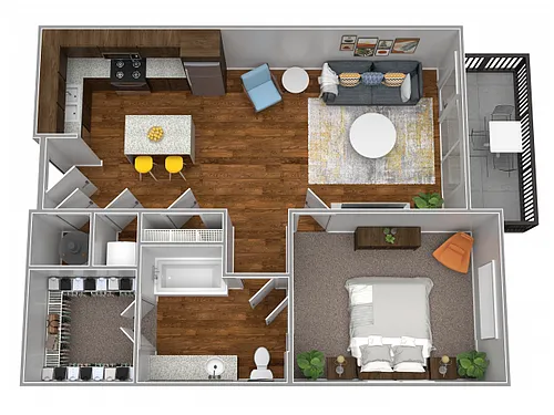 Floor plan 1x1B