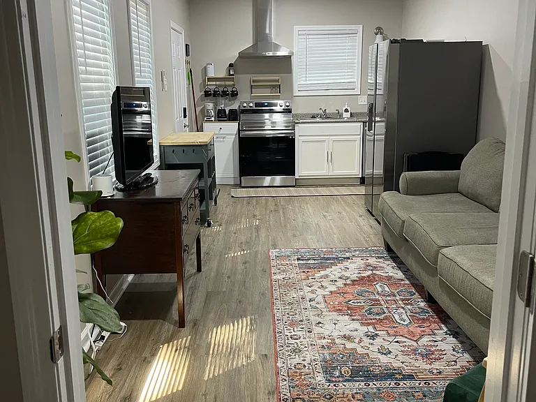 Living room and kitchen