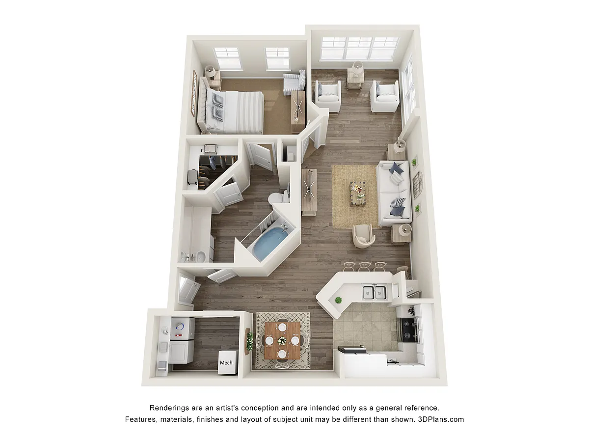 Floor plan Eastwood Reno S 1x1 - 965 SQ Ft