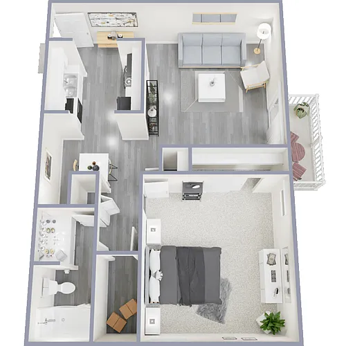 Floor plan 1 Bed 1 Bath Large