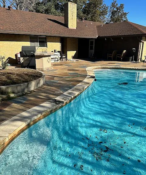 Backyard pool and patio