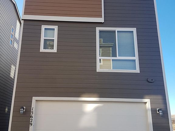 Rear View with 2-car garage