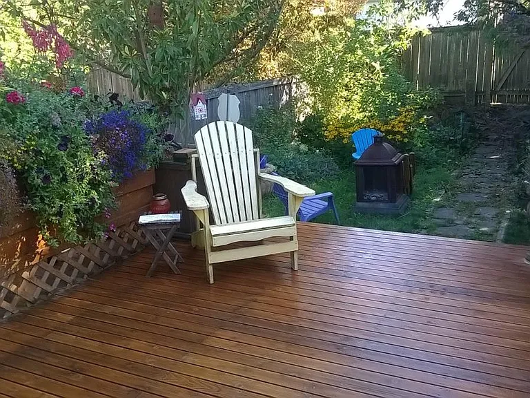 Private, quite back deck