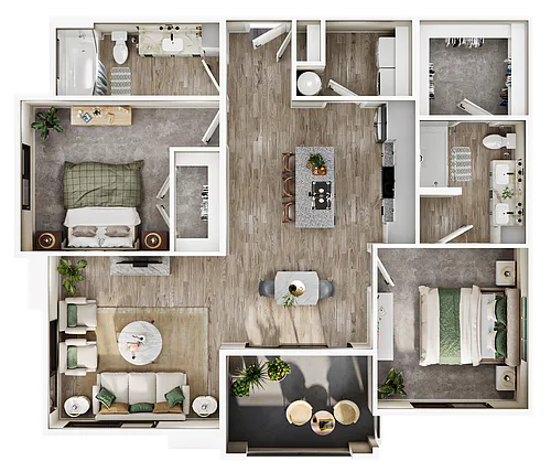Floor plan 2 Bed/2 Bath