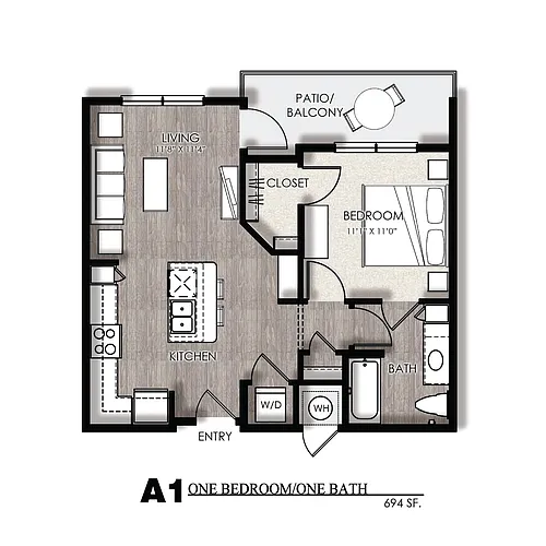 Floor plan 1X1 A