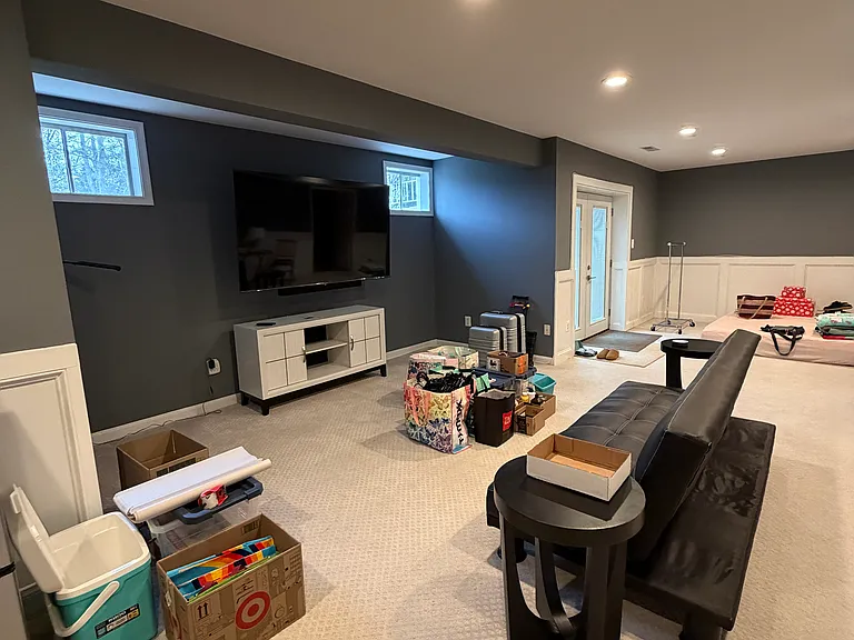 75 inch TV and futon included