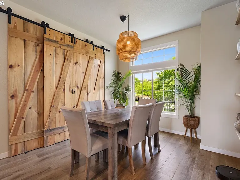 Custom built pantry with beautiful, custom barn doors