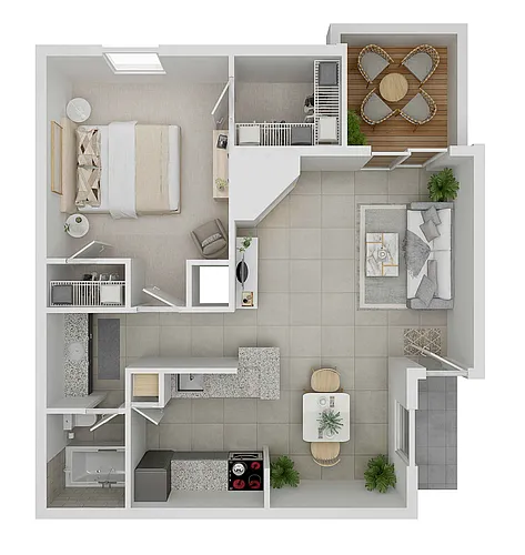 Floor plan 1X1-B