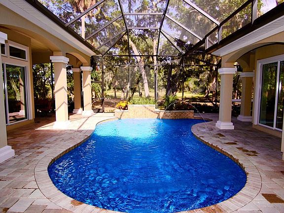 centered pool with birdcage