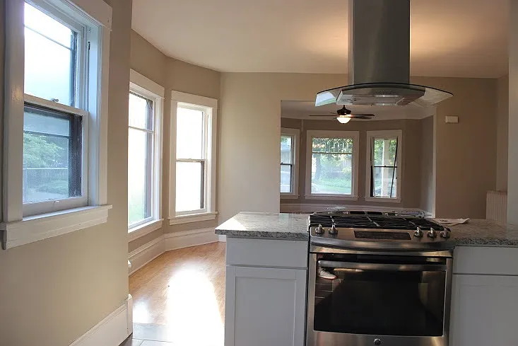 Remodeled kitchen with high end SS appliances and granite co