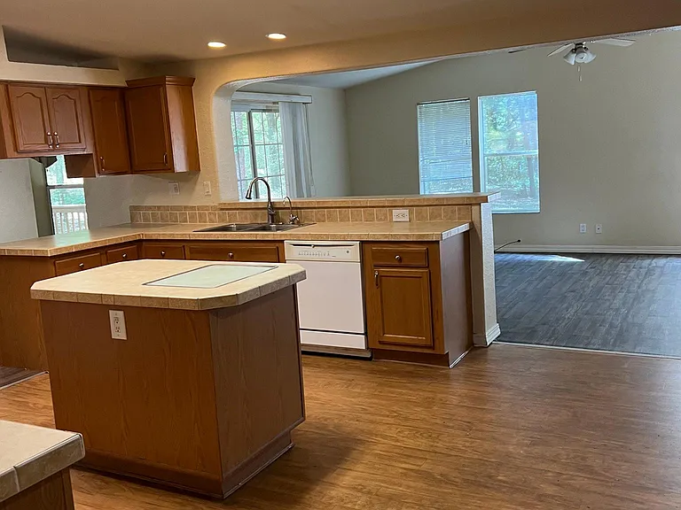 kitchen into den