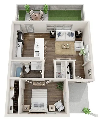 Floor plan 1 Bed Ash Cottage