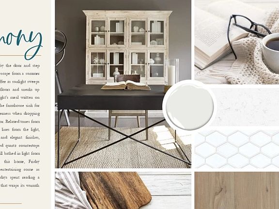 AW Collection R Harmony, blending white cabinetry, natural wood textures, and rustic iron accents.