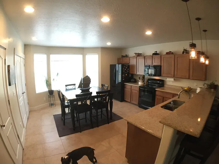 Kitchen with different furnishings