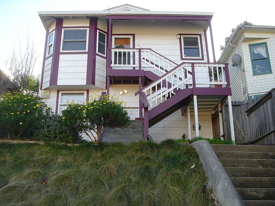 Don't worry!  No stairs through the garage in back!