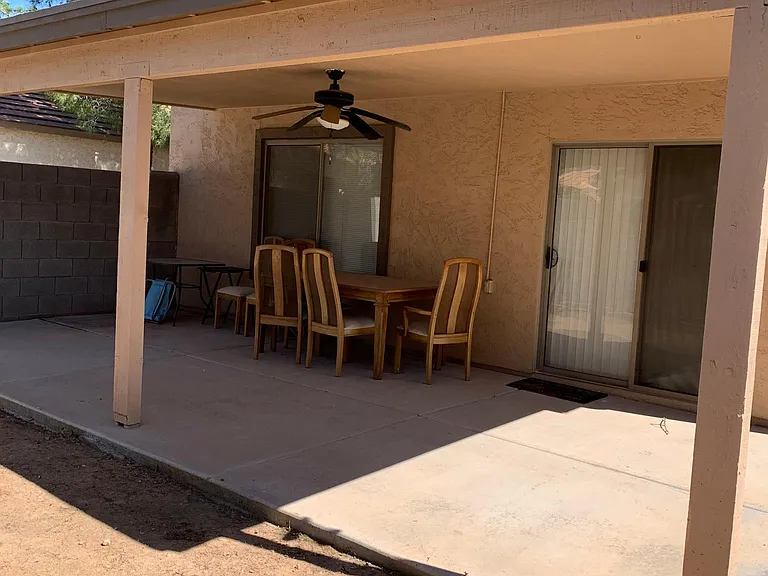 Back patio that is full width of house