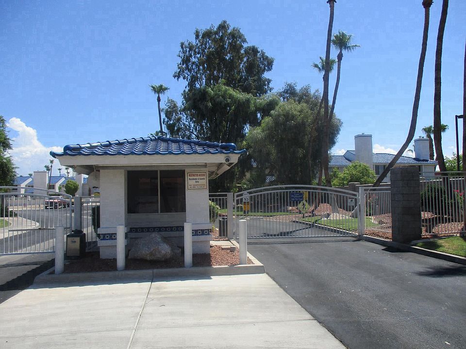 Gated entrance to riverfront condominiums