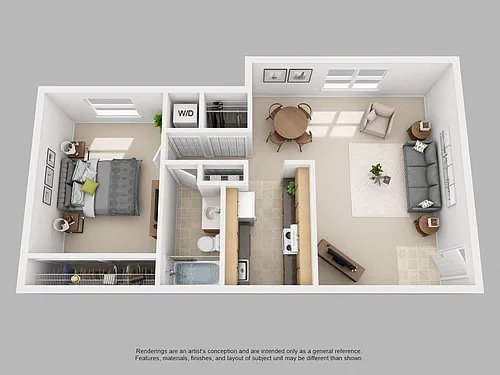 Floor plan One Bedroom Upstairs