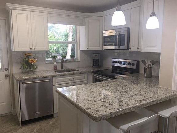 kitchen with bar area