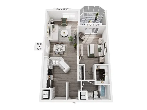 Floor plan A1 775sf 1/1