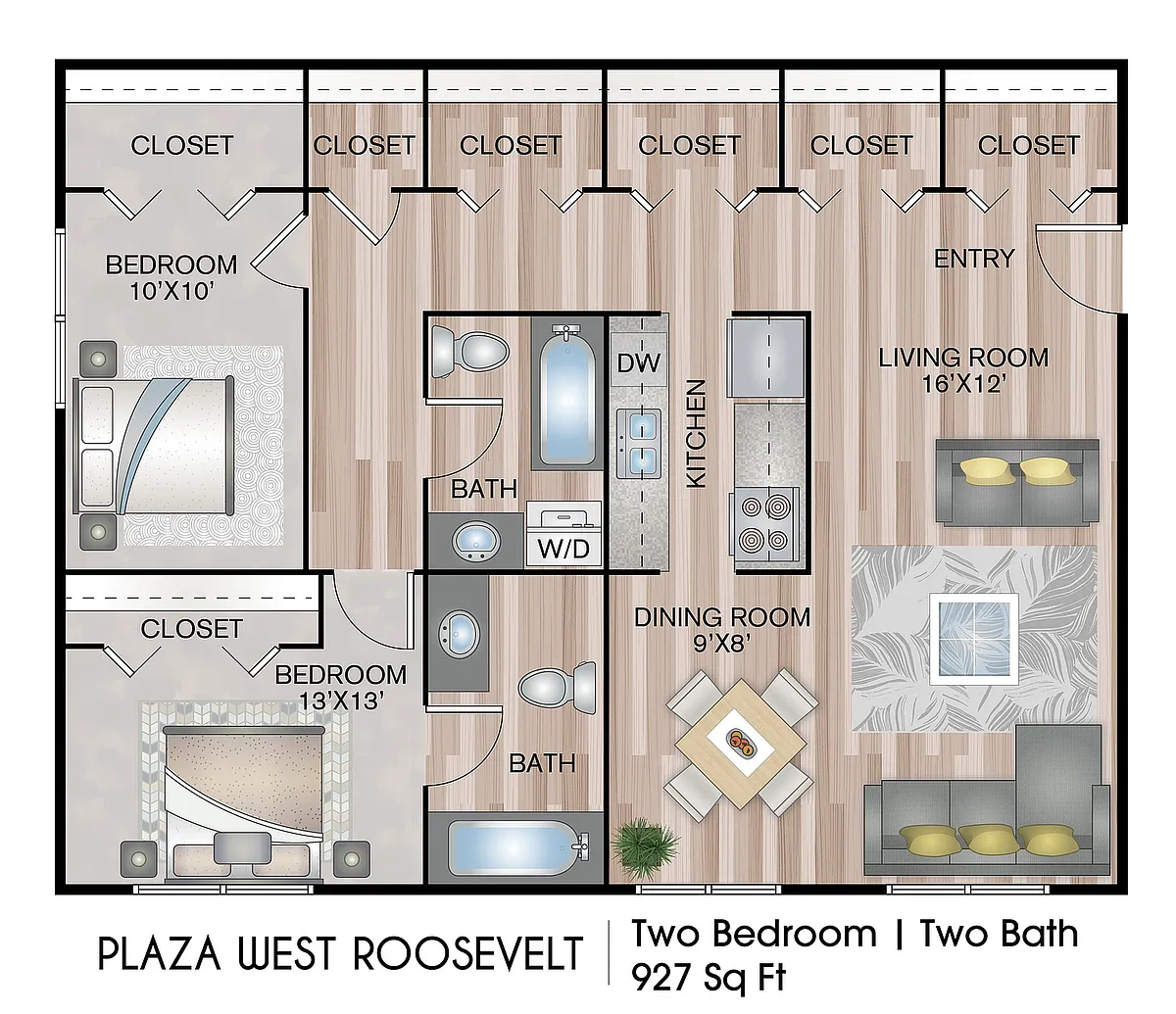 Floor plan Plaza West Roosevelt - Premium Plus