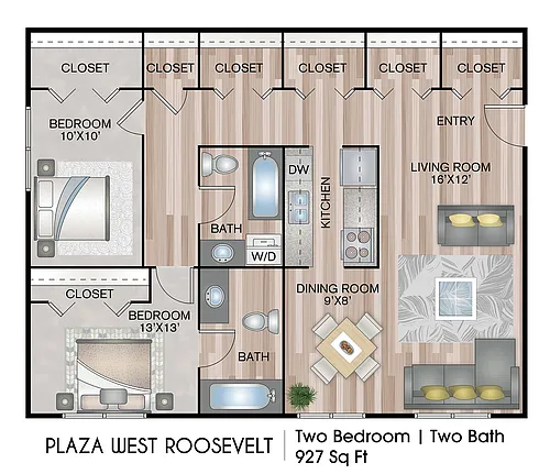Floor plan Plaza West Roosevelt - Premium Plus