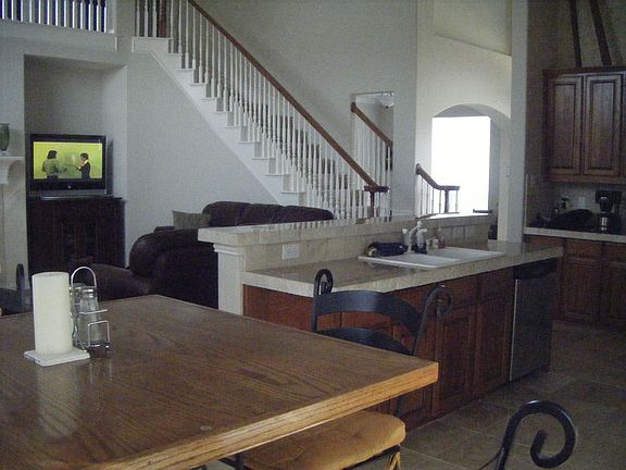 from kitchen looking into living room