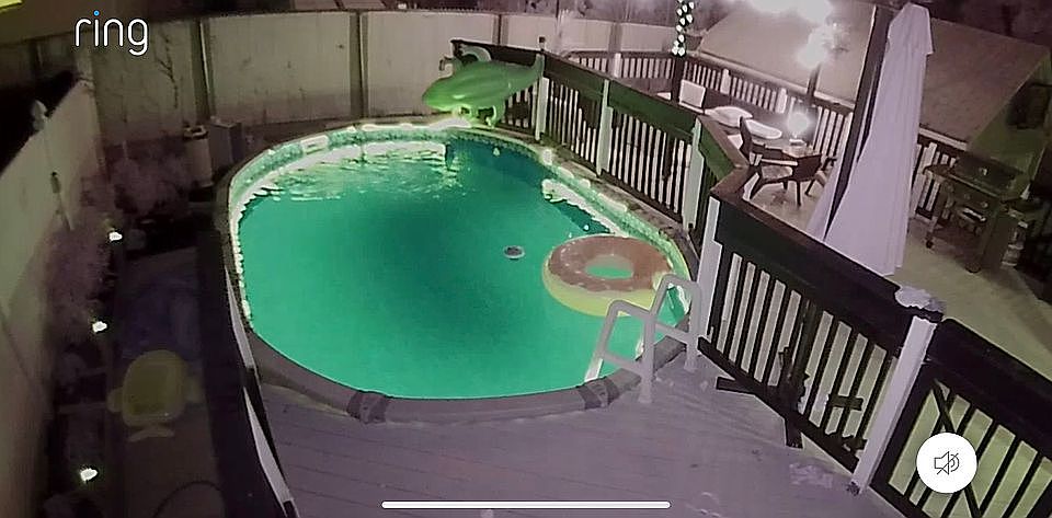 Pool with lights- night