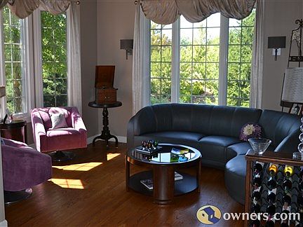 Two story living room