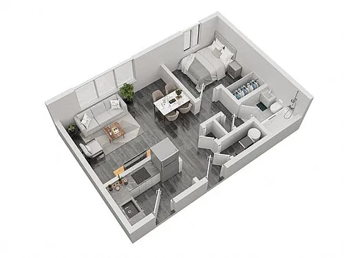 Floor plan 1 Bedroom 1 Bathroom