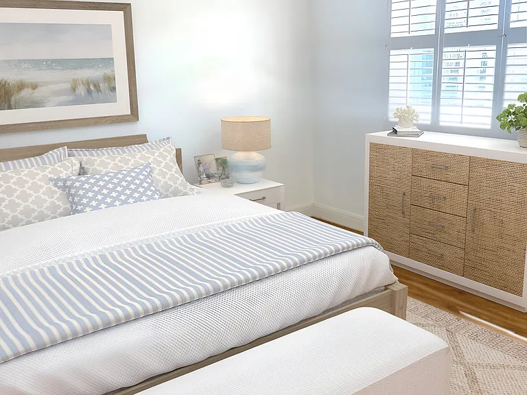 Upstairs bedroom #2. (virtually staged)