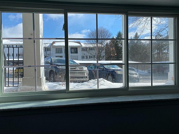 Windows looking in to parking area