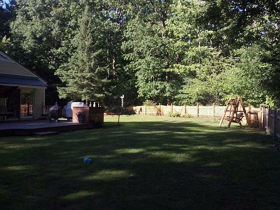 completely fenced backyard