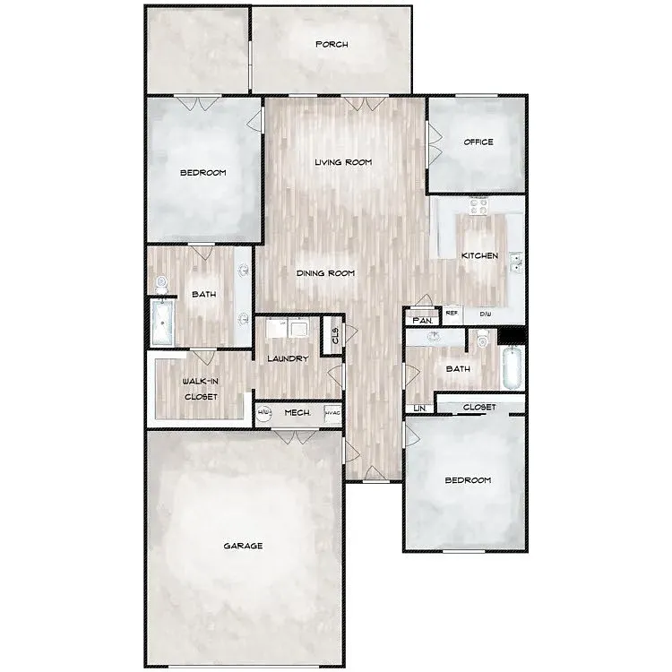 Floor plan 2 Bedroom Deluxe II