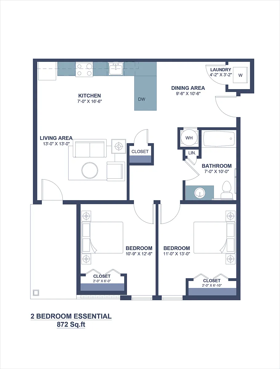 Floor plan 2B1BS-E