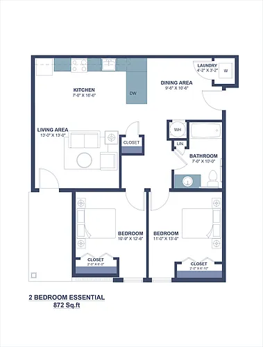 Floor plan 2B1BS-E