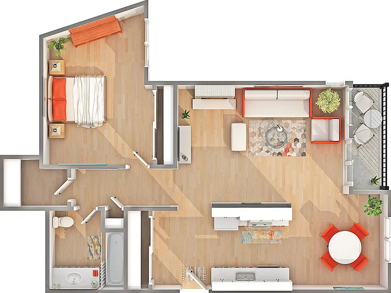 A6 | 1-Bedroom Floorplan A6 | 1-Bedroom Floorplan