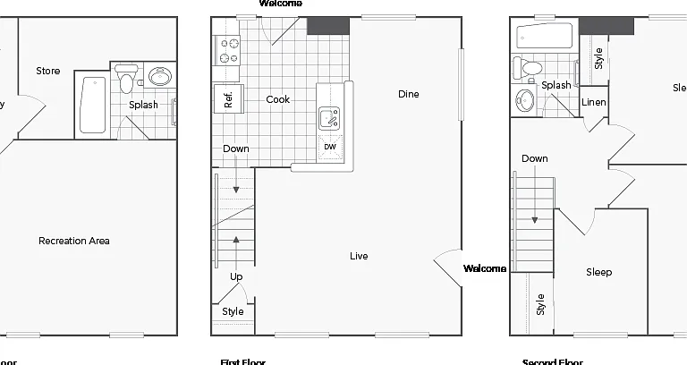 Dayton 3-Bedroom Floorplan Dayton 3-Bedroom Floorplan
