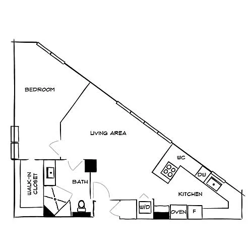 Floor plan Bay Villas 1A