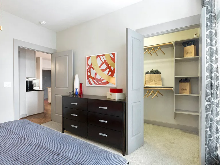 5th Street Commons A1 Model Bedroom w/ Large Closet and Built-ins