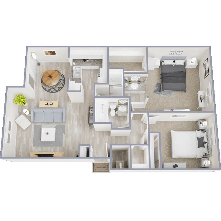 Floor plan 2 Bed 2 Bath