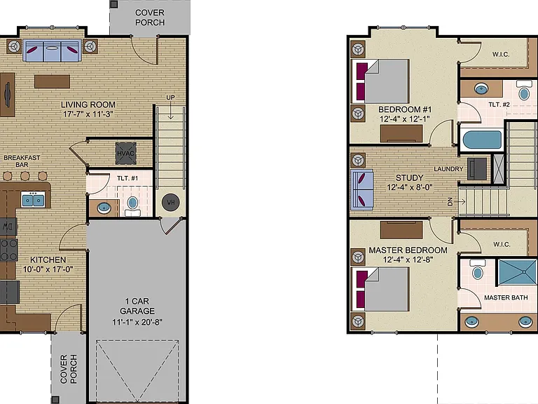 2 Bedroom Townhome w/Study 2 Bedroom Townhome w/Study