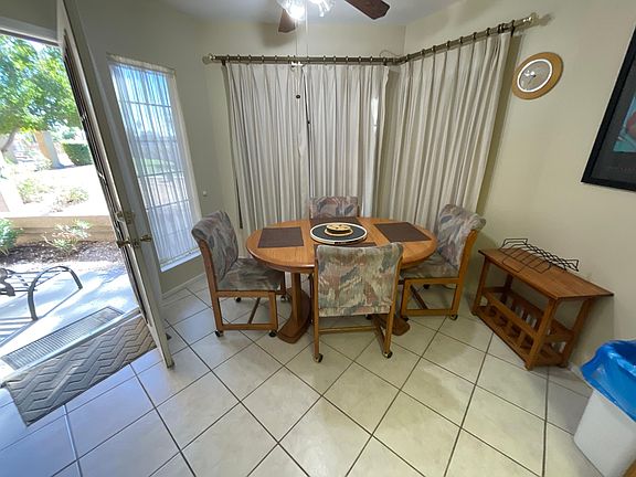 Dining area, patio to left.