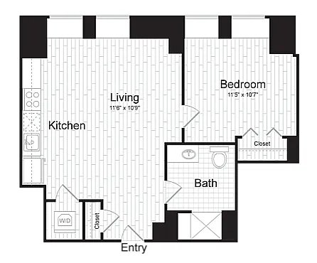 Floor plan 1 BR C