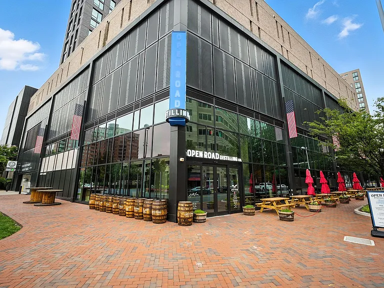 On-site retailers include F45, Hammer & Nails, and Open Road Distilling Co