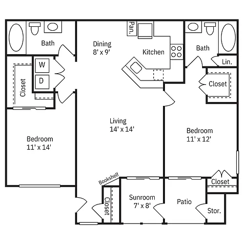 Floor plan 2x2 Buarry