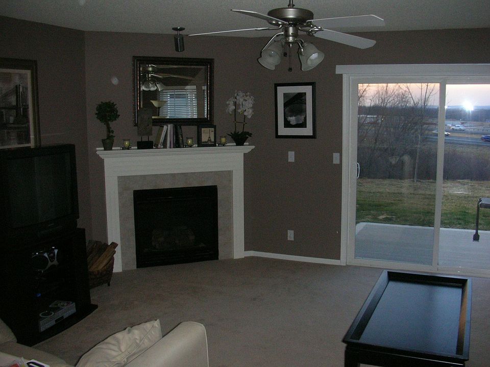 Living Room with Corner Fireplace