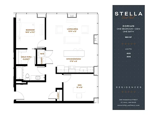Floor plan Dorian | 1 + Den